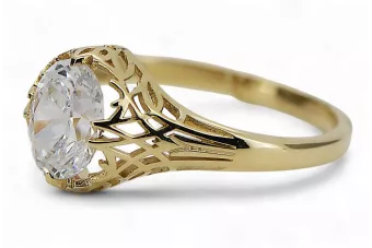 Российская советская роза розовый 14k 585 золотая старинное кольцо VRN001