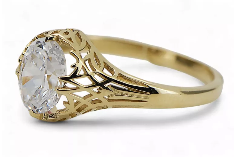 Ruso soviético rosa rosa 14k 585 oro anillo vintage vrn001