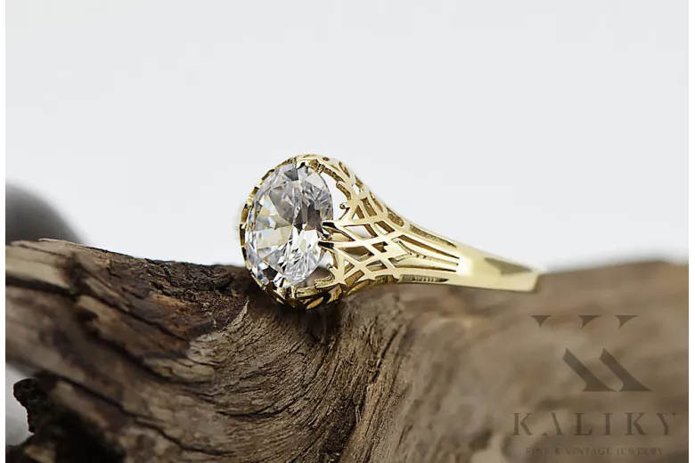 Rose soviétique russe rose 14k 585 bague vintage en or vrn001