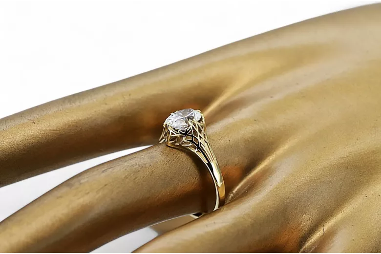 Ruso soviético rosa rosa 14k 585 oro anillo vintage vrn001