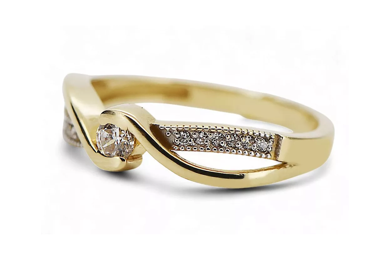 Russischer sowjetischer rosafarbener 14-karätiger 585-Gold-Vintage-Ring vrn001