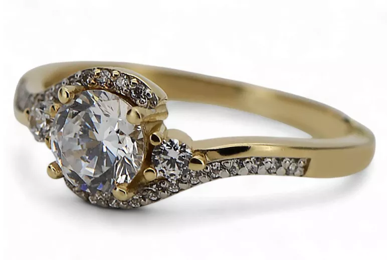 Rose soviétique russe rose 14k 585 bague vintage en or vrn001