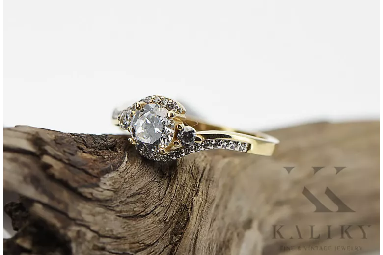 Rose soviétique russe rose 14k 585 bague vintage en or vrn001
