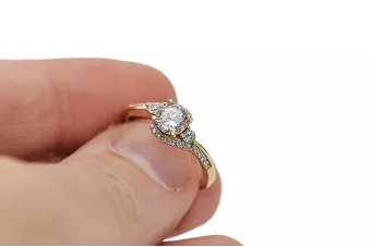 Російська рада Рожева рожева 14k 585 золота старовинне кільце Vrn001