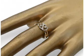 Rusijos sovietinė rožinė rožinė 14k 585 aukso derliaus žiedas vrn001