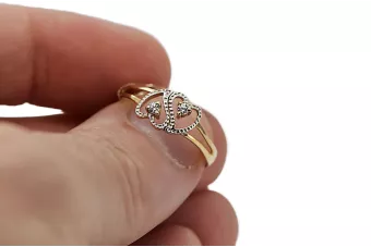 Radziecki 14k 585 złoty Rosyjski pierścionek z różowego złota vrn001