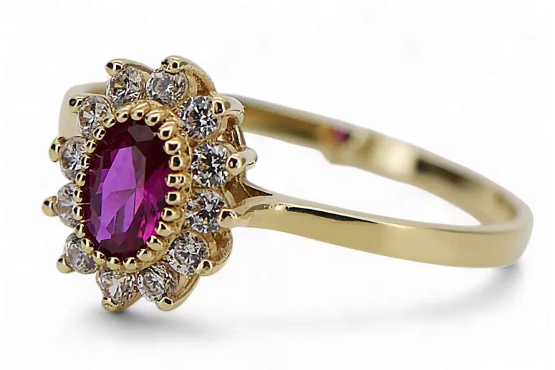 Rose soviétique russe rose 14k 585 bague vintage en or vrn001