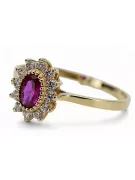 Ruso soviético rosa rosa 14k 585 oro Vintage anillo vrn001