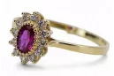 Rose soviétique russe rose 14k 585 bague vintage en or vrn001