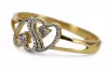 Yellow 14k 585 gold Fantazy zircon lady heart ring crc022yw
