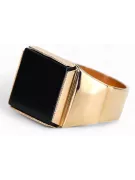 Russische Rose Sowjetische Weinlese Antique Gold Schmuck Mann Onyx Ring Signet Schmuck