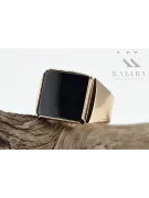 Russische Rose Sowjetische Weinlese Antique Gold Schmuck Mann Onyx Ring Signet Schmuck