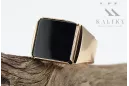 Russian rose Soviet Vintage Antique gold jewelry man's Onyx ring signet jewelry