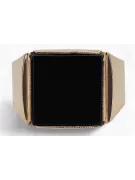 Rose Rose Soviético Vintage Antiguo Joyería de oro Anillo de Onyx Anillo Joyería