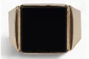Russische Rose Sowjetische Weinlese Antique Gold Schmuck Mann Onyx Ring Signet Schmuck