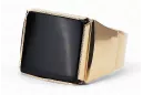 Russian rose Soviet Vintage Antique gold jewelry man's Onyx ring signet jewelry