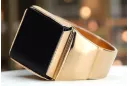 Russian rose Soviet Vintage Antique gold jewelry man's Onyx ring signet jewelry