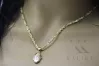 Złota zawieszka na zdjęcie 14k 585 puzderko owal z łańcuszkiem Corda F cpn021y&cc004y45