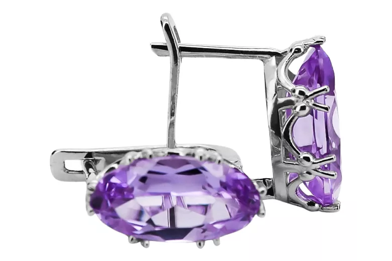Silver 925 Alexandrite earrings vec021s Russian Soviet Vintage style