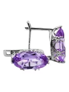 Silver 925 Alexandrite earrings vec021s Russian Soviet Vintage style