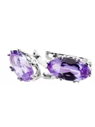 Silver 925 Alexandrite earrings vec021s Russian Soviet Vintage style