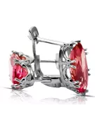 Sterling silver 925 Ruby Earrings Vintage Jewlery vec021s