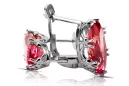 Sterling silver 925 Ruby Earrings Vintage Jewlery vec021s
