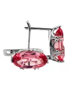 Sterling silver 925 Ruby Earrings Vintage Jewlery vec021s