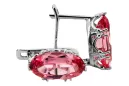 Ohrringe Rubinrot Sterling Silber 925 Vintage Schmuck vec021s