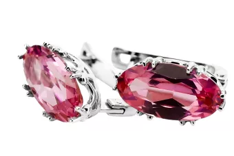 Kolczyki Rubin 925 Srebro Klasyczny Vintage vec021s