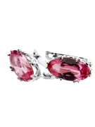 Sterling silver 925 Ruby Earrings Vintage Jewlery vec021s