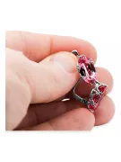 Argent sterling 925 Rubis Des boucles d'oreilles Artisanat vintage vec021s