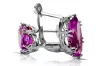 Vintage Earrings Amethyst Sterling silver 925 vec021s