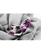 925 Silver Amethyst klasické náušnice vinobraní VEC021S