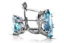 Vintage craft Earrings Aquamarine Sterling silver 925 vec021s