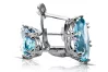 Vintage craft Earrings Aquamarine Sterling silver 925 vec021s