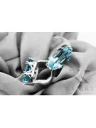 Vintage craft Earrings Aquamarine Sterling silver 925 vec021s