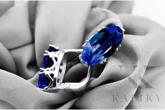 Сапфир Стерлингово сребро 925 Обеци Винтидж стил vec021s