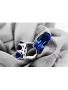 Vintage craft Earrings Sapphire Sterling silver 925 vec021s