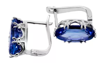 Joyería vintage Pendientes Zafiro Plata de ley 925 vec021s