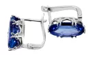 Vintage craft Earrings Sapphire Sterling silver 925 vec021s