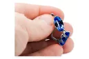 Vintage craft Earrings Sapphire Sterling silver 925 vec021s