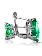 Sterling silver 925 Emerald Earrings Vintage Jewlery vec021s