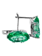 Sterling silver 925 Emerald Earrings Vintage Jewlery vec021s