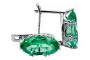 Sterling silver 925 Emerald Earrings Vintage Jewlery vec021s