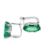 Sterling silver 925 Emerald Earrings Vintage Jewlery vec021s