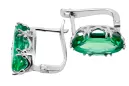 Des boucles d'oreilles Artisanat vintage Émeraude Argent sterling 925 vec021s