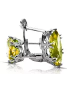 Klasické vintage náušnice Žltá Perrydot 925 Sterling Silver VEC021s