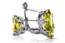 Klasický vinobraní náušnice Žlutý Perydot 925 Sterling Silver VEC021S