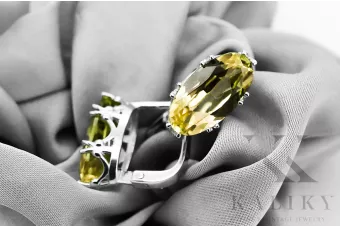 Vintage Craft  Cercei Peridot galben Lira sterlină de argint 925 vec021s